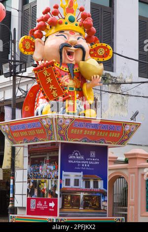 Malaisie, Melaka, Malacca, signe du nouvel an chinois, Banque D'Images