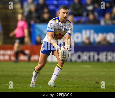 Josh Drinkwater #7 de Warrington Wolvesin action pendant le Betfred Super League Round 5 Match Warrington Wolves vs Leigh Leopards au Halliwell Jones Stadium, Warrington, Royaume-Uni, 17th mars 2023 (photo de Craig Thomas/News Images) Credit: News Images LTD/Alay Live News Banque D'Images