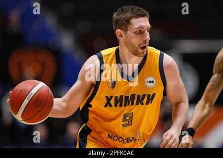 Saint-Pétersbourg, Russie. 17th mars 2023. Dmitry Nezvankin de Khimki en action lors de la finale de la coupe russe quatre demi-finale du match de basket-ball entre pari Nizhny Novgorod et Khimki sur 17 mars 2023 à Sibur Arena à Saint-Pétersbourg, Russie. (Photo par Mike Kireev/NurPhoto) Credit: NurPhoto SRL/Alay Live News Banque D'Images