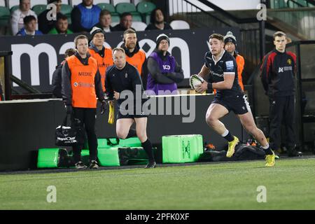 Ben Stevenson de Newcastle Falcons lors du match amical entre Newcastle Falcons et Ayrshire Bulls à Kingston Park, Newcastle, le vendredi 17th mars 2023. (Photo : Chris Lishman | MI News) Credit : MI News & Sport /Alay Live News Banque D'Images