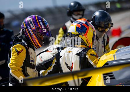 Sebring, Etats Unis. 17th mars 2023. KEATING Ben (états-unis), Corvette Racing, Chevrolet Corvette C8.R, portrait pendant les 1000 miles de Sebring 2023, 1st tour du Championnat du monde d'endurance FIA 2023, de 15 mars à 17, 2023 sur le circuit international Sebring à Sebring, Floride, États-Unis - photo Julien Delfosse/DPPI crédit: DPPI Media/Alamy Live News Banque D'Images