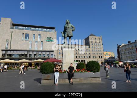 Monument de Handel, place du marché Halle an der Saale, Saxe-Anhalt, Allemagne Banque D'Images