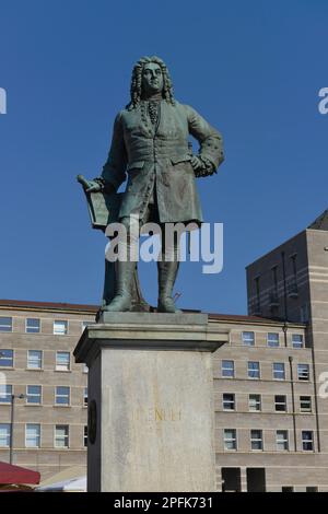 Monument de Handel, place du marché Halle an der Saale, Saxe-Anhalt, Allemagne Banque D'Images