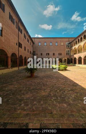 À l'intérieur de l'abbaye de Monte Oliveto Maggiore Banque D'Images