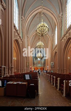 L'intérieur de la rue Cathédrale catholique de Nicholas, Maison d'orgue et de musique de chambre à Kiev, Ukraine avant l'accident Banque D'Images