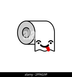 Le papier toilette est mignon. Concept de joie de vie Illustration de Vecteur