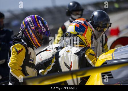 KEATING Ben (usa), Corvette Racing, Chevrolet Corvette C8.R, portrait pendant les 1000 miles de Sebring 2023, 1st tour du Championnat du monde d'endurance FIA 2023, de 15 mars à 17, 2023 sur le circuit international Sebring à Sebring, Floride, États-Unis - photo: Julien Delfosse/DPPI/LiveMedia Banque D'Images