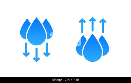 Icône d'humidité de l'eau. Symbole d'icône de température vecteur d'humidité de l'air sec Illustration de Vecteur