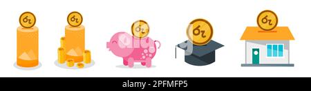 Économiser de l'argent de la roupie sri-lankaise Illustration de Vecteur