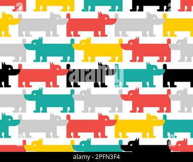 Motif chien sans coutures. Arrière-plan PET. Décoration de tissu pour enfants Illustration de Vecteur