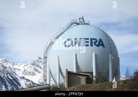 Modane Avrieux, France. 17th mars 2023. Illustration et vue sur le centre de Modane-Avrieux d'Onera, en France, sur 17 mars 2023. ONERA, une concentration d'installations d'essai unique au monde et un acteur clé dans l'aéronautique et la recherche spatiale, le laboratoire aérospatial français. Photo de Tomas Stevens/ABACAPRESS.COM crédit: Abaca Press/Alay Live News Banque D'Images