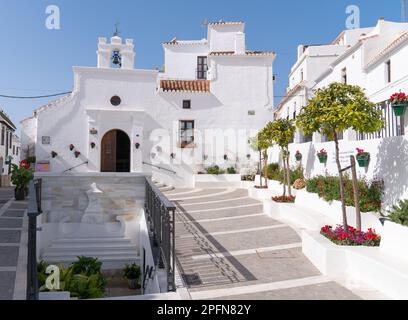 Église Mijas d'Ermita de Santa Ana dans le village blanc historique espagnol pueblo blanco de Mijas Pueblo, Espagne Banque D'Images