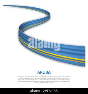 Ruban de tissage ou bannière avec drapeau d'Aruba. Modèle pour la conception de l'affiche du jour de l'indépendance Illustration de Vecteur