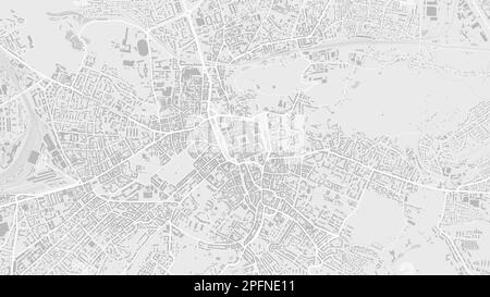 Blanc et gris clair Lviv carte d'arrière-plan vectorielle de la ville, illustration des routes et de la cartographie de l'eau. Format écran large, design numérique plat Roadma Illustration de Vecteur