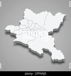 3D carte isométrique de la ville de Sofia est une province de Bulgarie isolée à l'ombre Illustration de Vecteur