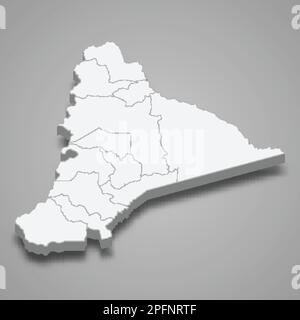 3D carte isométrique de Morona Santiago est une province de l'Équateur isolée avec l'ombre Illustration de Vecteur