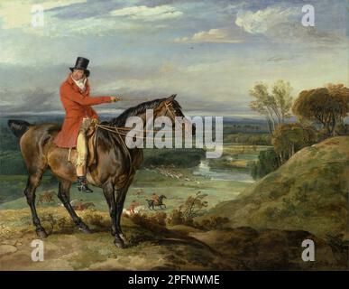 John Levett chasse à Wychnor, Staffordshire [titre alternatif: Theophilus Levett et un chasseur favori) 1814 à 1818 par James Ward Banque D'Images