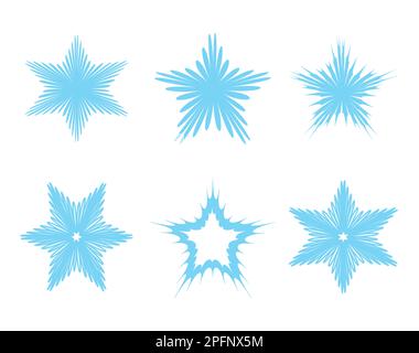 Noël Sky Blue Snowflake Star sur fond blanc Illustration de Vecteur