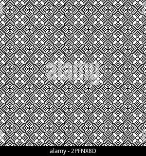 Motif psychédélique de fleurs noires et blanches Illustration de Vecteur