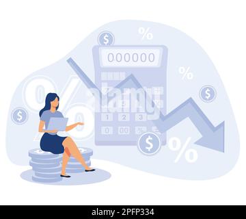 Comptabilité concept d'achat, calcul de la perte, estimation des bénéfices, formule de revenu net, vecteur plat illustration moderne Illustration de Vecteur