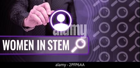 Texte visible des femmes en tige. Photo conceptuelle d'ingénierie de la technologie des sciences mathématiques de la recherche scientifique Banque D'Images