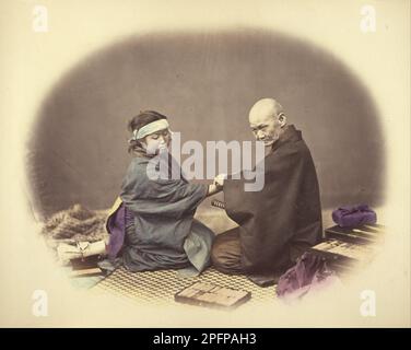 Médecin et patient japonais 1868 par Felice Beato Banque D'Images