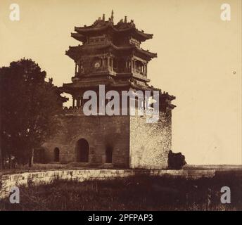 Palais impérial d'été avant le de brûler Yuan Ming Yuan, 18 octobre 1860 par Felice Beato Banque D'Images