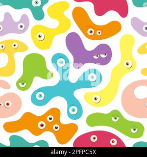 Motif abstrait mignon monstres. Fond vectoriel coloré sans couture Illustration de Vecteur