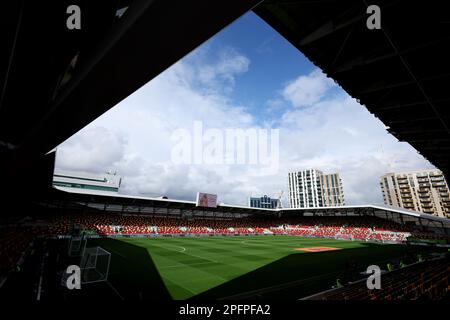 Une vue générale du Gtech Community Stadium, Londres. Date de la photo: Samedi 18 mars 2023. Banque D'Images
