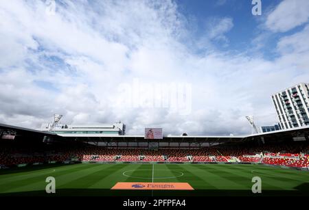 Une vue générale du Gtech Community Stadium, Londres. Date de la photo: Samedi 18 mars 2023. Banque D'Images