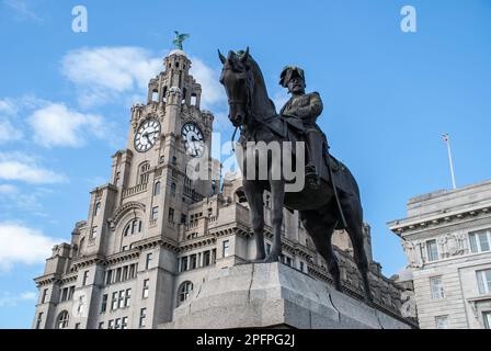 Roi Edward VII – Liverpool, statue équestre du Royaume-Uni Banque D'Images