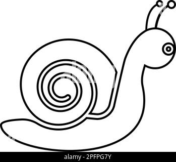 Escargot contour mollusque contour ligne icône noir couleur vecteur illustration image mince plat style simple Illustration de Vecteur