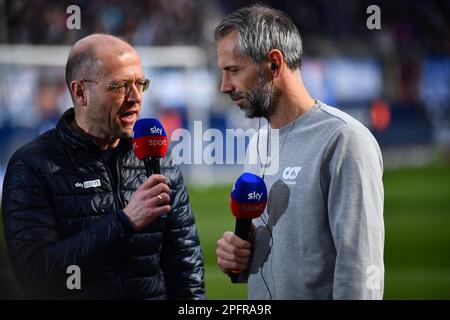 BOCHUM, ALLEMAGNE - 18 MARS 2023: Le match de football de Bundesliga VfL Bochum 1848 contre RB Leipzig à Vonovia Ruhr Stadion Banque D'Images