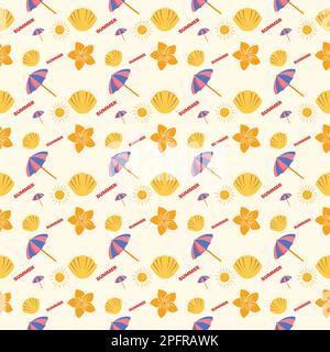 Motif été sans coutures. Motif été. motif plage. Été. motif soleil chaud. motif sans couture Illustration de Vecteur