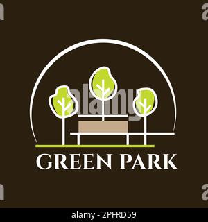 Green Park Tree café extérieur nature Fresh Eco Environment logo Illustration de Vecteur