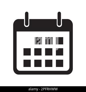 Silhouette d'icône de calendrier en style abstrait. Rappel, affiche simple de la ligne d'horaire. Illustration de Vecteur