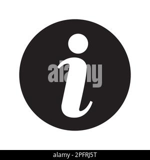 Silhouette de l'icône d'information sur fond blanc vecteur Illustration de Vecteur