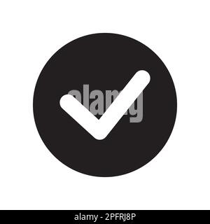 Chek, ok, oui icône illustration de vecteur approuvée. Cochez l'icône sur fond blanc. Vecteur Illustration de Vecteur