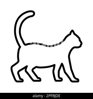 Icône vecteur Cat signe de style linéaire pour le concept mobile et la conception Web. vecteur Illustration de Vecteur