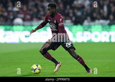 Salerno, Italie. 18th mars 2023. Boulaye Dia de l'US Salerntana pendant la série Un match entre l'US Salerntana 1919 et Bologne au Stadio Arechi, Salerno, Italie, le 18 mars 2023. Credit: Giuseppe Maffia/Alay Live News Banque D'Images