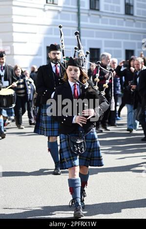 Vienne, Autriche. 18th mars 2023. St. Patrick’s Day Parade dans le centre-ville de Vienne Banque D'Images