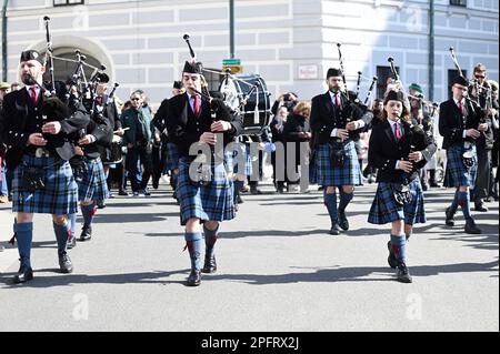 Vienne, Autriche. 18th mars 2023. St. Patrick’s Day Parade dans le centre-ville de Vienne Banque D'Images