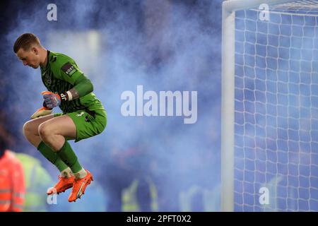 Londres, Royaume-Uni. 18th mars 2023. Jordan Pickford, gardien de but d'Everton . Match de la Premier League, Chelsea contre Everton au Stamford Bridge à Londres le samedi 18th mars 2023. Cette image ne peut être utilisée qu'à des fins éditoriales. Utilisation éditoriale uniquement, licence requise pour une utilisation commerciale. Aucune utilisation dans les Paris, les jeux ou les publications d'un seul club/ligue/joueur. photo par Megan Ewens/Andrew Orchard sports Photography/Alamy Live News crédit: Andrew Orchard sports Photography/Alamy Live News Banque D'Images