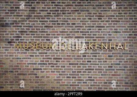 Entrée du Musée de Lakenhal, Leiden, pays-Bas Banque D'Images