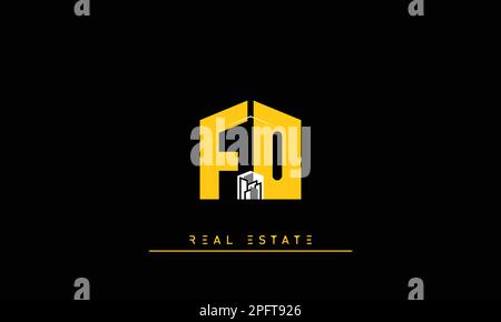 Immobilier lettres initiales Monogram logo FO , OF Illustration de Vecteur