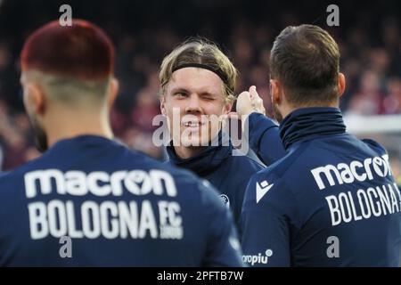 Salerno, Italie. 18th mars 2023. Niklas Pyyhtiä joueur de Bologne, pendant le match de la série italienne Une ligue entre Salernitana vs Bologna résultat final, Salernitana 2, Bologna 2, match joué au stade Arechi. Crédit: Vincenzo Izzo/Alamy Live News Banque D'Images