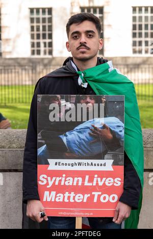Protestation contre Assad à propos de la guerre en Syrie. Guerre civile syrienne Banque D'Images