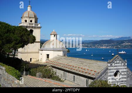 Eglise de San Lorenzo, Porto Venere, Ligurie, province de la Spezia, Riviera italienne, Portovenere, Italie Banque D'Images