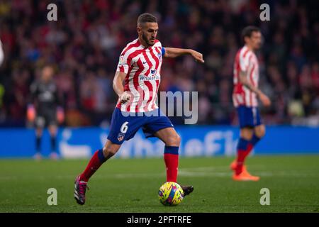 Madrid, Espagne. 18th mars 2023. 18T mars 2023 ; Stade Civitas Metropolitano, Madrid, Espagne, Espagnol la Liga football, Atlético de Madrid contre Valencia Futbol Club ; Koke 900/Cordin Press Credit: CORDIN PRESS/Alay Live News Banque D'Images