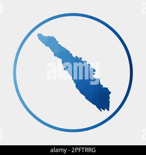 Icône Sumatra. Carte polygonale de l'îlot dans l'anneau de gradient. Panneau rond en polyéthylène Sumatra bas. Illustration vectorielle. Illustration de Vecteur